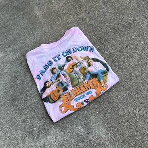 Vintage Single Stitch 1990 Alabama Band Cropped Tour Shirt